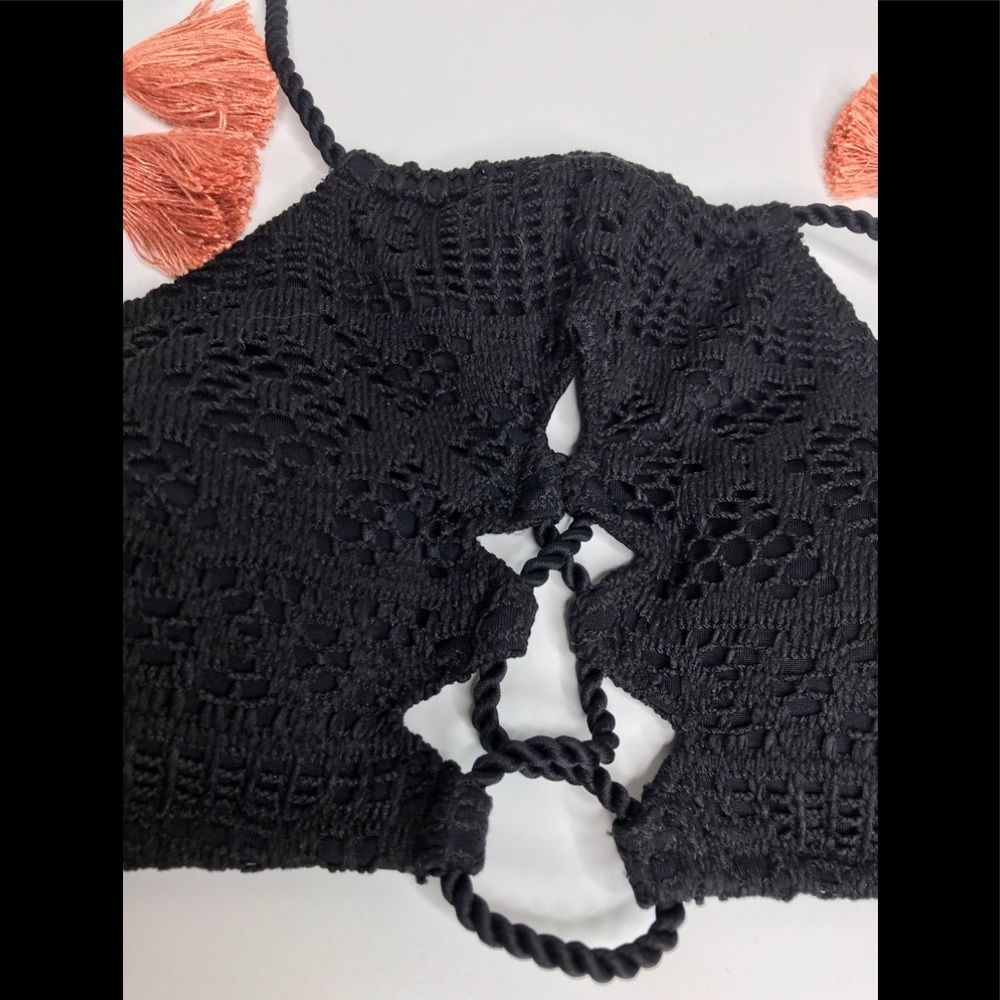 Victoria’s Secret halter to string tie tassel top Swin